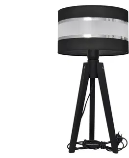 Lampy  Stolní lampa HELEN 1xE27/60W/230V černá/chrom/borovice 