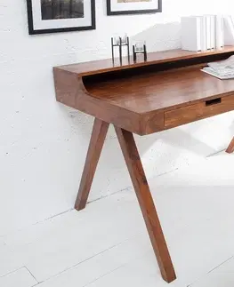 Stylové a luxusní pracovní a psací stoly Estila Designový retro psací stůl z masivu Akacia 120cm