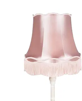 Stojaci lampy Retro stojací lampa šedá s růžovým odstínem Granny - Classico
