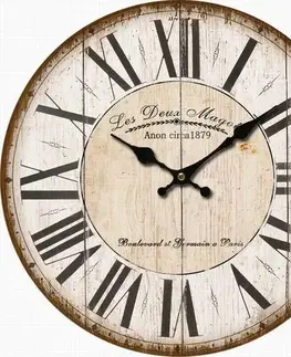 Hodiny Dřevěné nástěnné hodiny Les Deux, pr. 34 cm