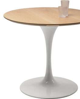 Kulaté jídelní stoly KARE Design Stůl Invitation Set Oak White Ø90cm