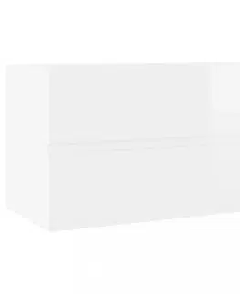 Koupelnové skříňky Skříňka pod umyvadlo 80 cm Dekorhome Bílá lesk