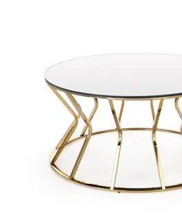 Konferenční stolky HALMAR Konferenční stolek AFINA 90 cm zlatý