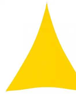 Stínící textilie Stínící plachta trojúhelníková 3 x 4 x 4 m oxfordská látka Dekorhome Žlutá