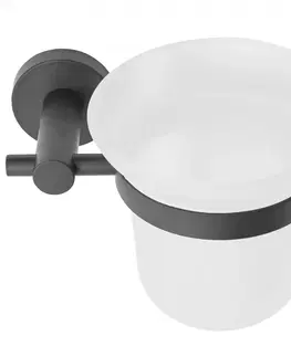 Koupelnové doplňky Tutumi Držák na WC kartáč REA Easy V černý II