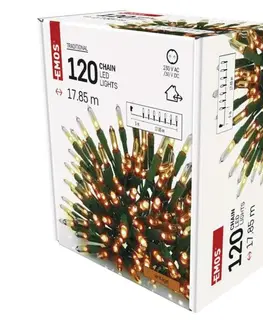 LED řetězy EMOS LED vánoční řetěz – tradiční, 17,85 m, venkovní i vnitřní, vintage D4AW11