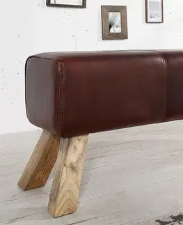 Lavice do jídelny LuxD Designová lavice Horse 120 cm pravá kůže
