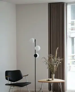 Stojací lampy ve skandinávském stylu NORDLUX stojací lampa Lilly 3x15W E14 černá opál 48613003
