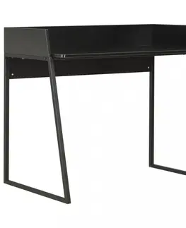 Pracovní stoly Psací stůl DTD / kov Dekorhome Černá