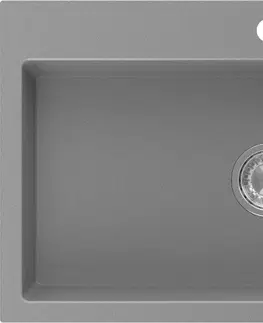 Sifony k pračkám MEXEN Omar granitový dřez 800 x 480 mm, šedá, sifon chrom 6520801005-71