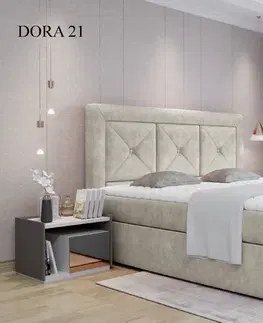 Postele Čalouněná postel IDRIS Boxsprings 160 x 200 cm Dora 21