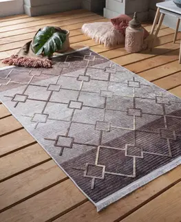 Skandinávské koberce Hnědý vzorovaný koberec ve skandinávském stylu Šířka: 160 cm | Délka: 230 cm
