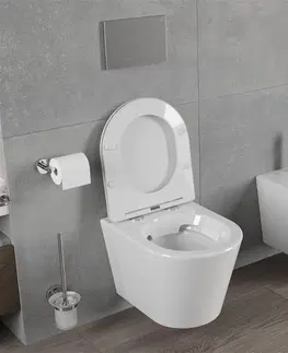 Záchody MEXEN/S Rico Závěsná WC mísa Rimless včetně sedátka s slow-slim, Duroplast, bílá 30720300