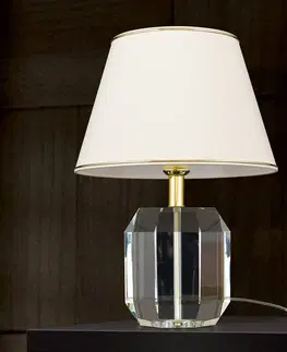 Stolní lampy Orion Stolní lampa Alexis s křišťálem zlatá/krémová