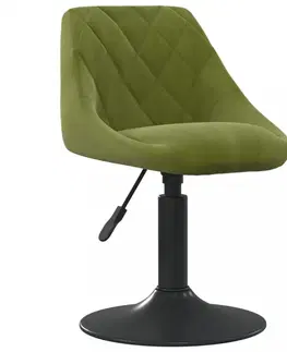 Jídelní sety Otočná jídelní židle 2 ks samet / kov Dekorhome Světle zelená