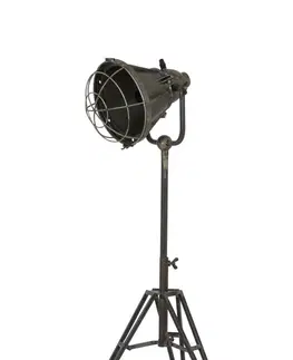 Lampy Šedá stolní lampa na trojnožce s bronzovou patinou Damyan - 35*30*77 cm/40W Light & Living 1721618