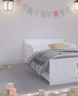 Dětské postele Roztomilá dětská postel se zajíčkem 160 x 80 cm