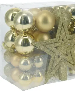Vánoční dekorace Sada vánočních ozdob Trim 54 ks, zlatá