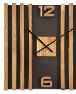 Nástěnné hodiny Dřevěné lamelové nástěnné hodiny 60cm