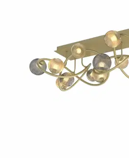 Designová stropní svítidla WOFI Stropní svítidlo Metz 12x 3W G9 4680lm 3000K zlatá + kouřová 9015-1204