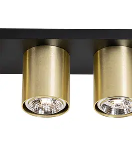 Bodova svetla Moderní stropní bodové svítidlo černé se zlatým 4-světlem - Tubo