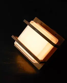 Venkovní nástěnná svítidla Moretti Luce LED venkovní nástěnné Ice Cubic 3406, mosaz antik