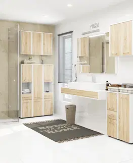 Koupelnový nábytek Ak furniture Koupelnová skříňka Fin I 30 cm bílá/sonoma