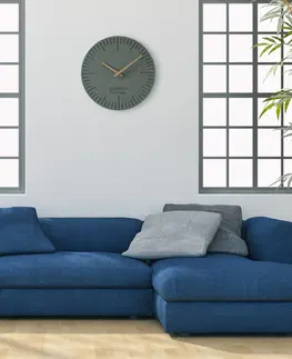Nástěnné hodiny Moderní hodiny ze dřeva ve světle šedé barvě