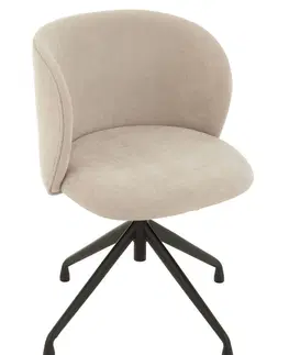 Jídelní stoly Béžová sametová jídelní točící židle Chair Turn Beige - 56*48*77cm J-Line by Jolipa 35005