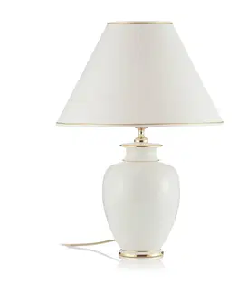 Stolní lampy austrolux Stolní lampa Giardino Craclee v bílé, Ø 40 cm