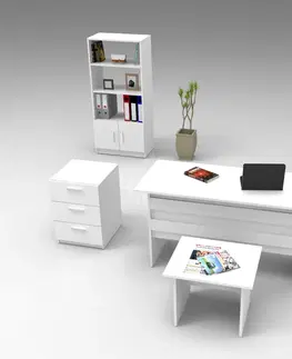 Kancelářské a psací stoly Set kancelářského nábytku VO11 bílý