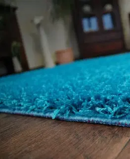 Koberce a koberečky Dywany Lusczow Kusový koberec SHAGGY Izebelie 5cm tyrkysový, velikost 100x500