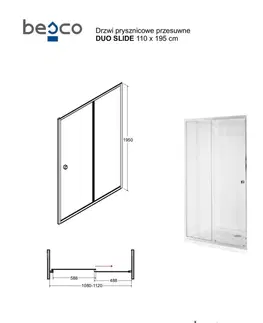 Sprchové kouty HOPA Sprchové dveře DUO SLIDE BARVA rámu Chrom/Leštěný hliník (ALU), Rozměr A 110 cm, Rozměr C 195 cm, Směr zavírání Univerzální Levé / Pravé, Výplň Čiré bezpečnostní sklo 6 mm BCDUOSL11CC