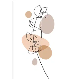Obrazy abstraktní tvary Obraz minimalistický list na bílém pozadí No1