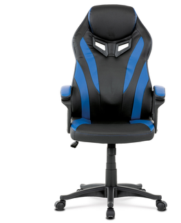 Kancelářské židle Herní židle CHIGINAG, modrá a černá ekokůže