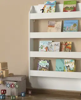 Dětský nábytek Kalune Design Dětská nástěnná knihovna Montessori II bílá