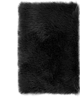 Koberce a koberečky AmeliaHome Kožešina Dokka černá, 50 x 150 cm