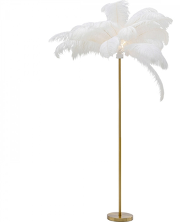 Moderní stojací lampy KARE Design Stojací lampa Feather Palm - bílá, 165cm