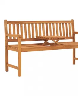 Zahradní lavice 3místná zahradní lavice se stolkem 150 cm masivní teakové dřevo
