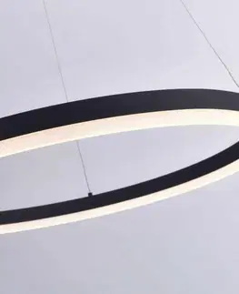 LED lustry a závěsná svítidla PAUL NEUHAUS LED závěsné svítidlo, kruhové, antracit, moderní design SimplyDim 2700K PN 2383-13
