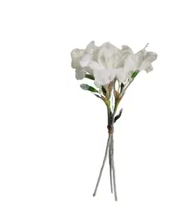 Květiny Umělá zasněžená Lilie bílá, 47 cm