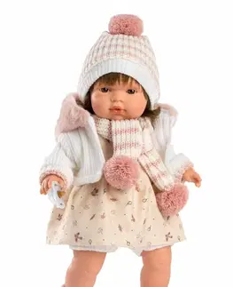 Hračky panenky LLORENS - 38568 LOLA - realistická panenka se zvuky a měkkým látkovým tělem - 38 cm