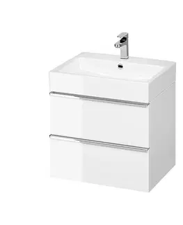 Koupelnový nábytek CERSANIT Umyvadlová skříňka VIRGO 60 bílá s chromovými úchyty S522-017