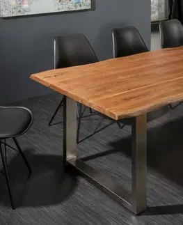 Designové a luxusní jídelní stoly Estila Industriální jídelní stůl Mammut z masivního dřeva a kovu 200cm