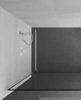 Sprchové zástěny MEXEN/S Kioto Sprchová zástěna WALK-IN 150 x 30 cm, černý vzor, bílá 800-150-212-20-70-030