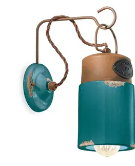 Nástěnná svítidla Ferroluce Nástěnné světlo C1621, keramika a kov, zelená