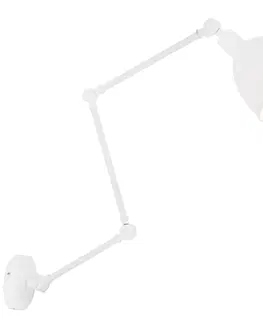 Moderní bodová svítidla Sessak Stylová nástěnná kloubová lampa Bazar - pr. 170 x 375 x 615 - 1225 mm, 42 W, matná bílá SE RBAZSV
