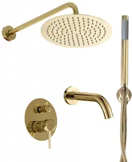 Sprchy a sprchové panely CALANI Podomítkový vanový a sprchový set NEXOS BS zlatý CAL-B0020