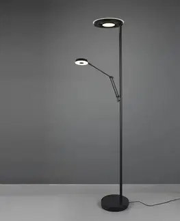 Osvětlení směrem nahoru Trio Lighting LED stojací lampa Barrie se čtecím světlem černá
