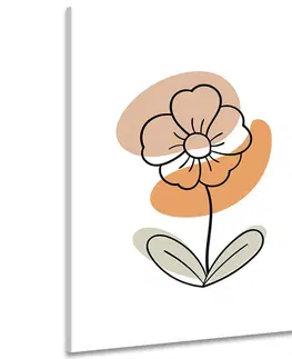 Obrazy květů Obraz minimalistický květ na bílém pozadí No4